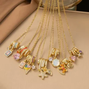 Titanium Steel Zircon Necklace for Women