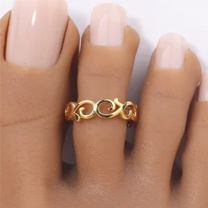 Toe Rings for Women Copper 18K Gold Plated Band Small Size Open Tail Rings