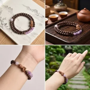 Traditional Chinese Scent Bead Bracelet Handcrafted Mixed Incense Wrist Band Unique Gift for Friends