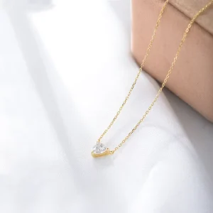 Triangle Charm Diamond Necklace for Women