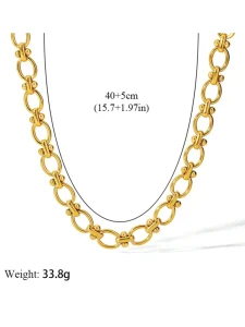 U-shaped Horseshoe Chain Necklace and Stainless Steel Bracelet for Unisex