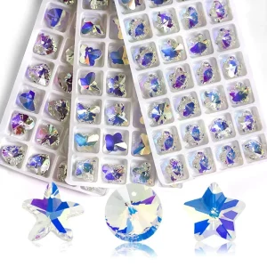 Unisex Single Hole Glass Pendant Special Shaped Crystal Charm for Necklace Earrings Bracelet Accessories