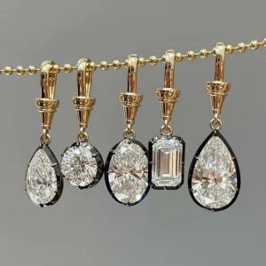 Universal Clasp Oval Teardrop CZ Pendant Charms DIY Block Splicing Shiny Zirconia Jewelry for Necklace Keychain