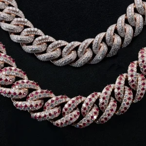 VVS Moissanite GRA Certificate Claw Setting 925 Silver Gold-Plated Cuban Chain Necklace Unisex Hip-Hop Style