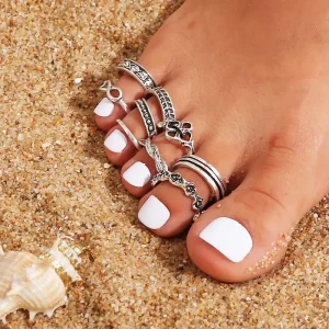Vintage Flower Knuckle Open Toe Ring for Women