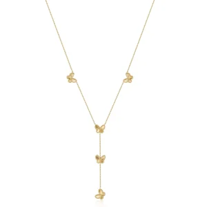 Vintage Girls Butterfly-Shaped Lariat Necklace