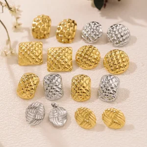 Waterproof 18K Gold-Plated Stainless Steel Stud Earrings