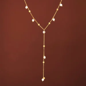 Waterproof Stainless Steel Gold Chain Freshwater Pearl Necklace for Women