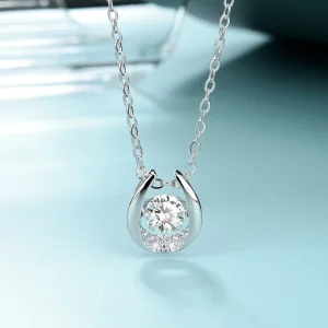 Wedding Moissanite Diamond Pendant Necklace in 925 Sterling Silver