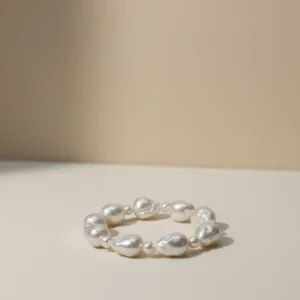 White Baroque Pearl 7-Inch 100% Natural Freshwater Pearl Bracelet