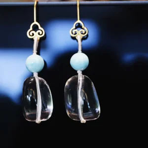 White Crystal Water Drop Dangle Earrings for Women Wedding