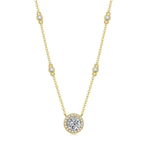 Women S925 Sterling Silver Moissanite Pendant Necklace