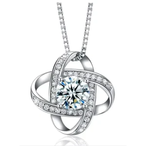 Women Silver 925 Sterling Silver Pendant Jewelry Design Diamond Pendant