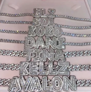 Women’s 5A CZ Tennis Cuban Link Chain Customizable Name Necklace