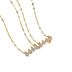 Women’s Copper Resin Electroplated Pendant Necklace with 1314 Love Design