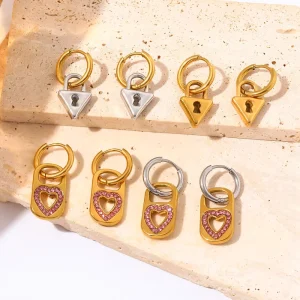 Women’s Drop Earrings Stainless Steel PVD Gold Plated Vintage Factory Direct