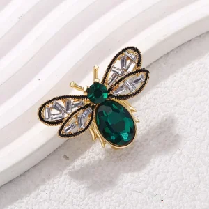 Women’s Small Bee Brooch Alloy Rhinestone Pin