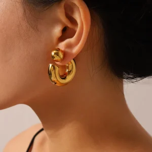Women’s Stainless Steel Hoop Earrings with Niche Design