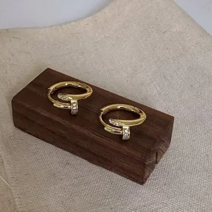 Women’s Stylish Diamond Hoop Earrings