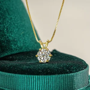 Womens Versatile Light Luxury Style D color Moissanite Diamond studded S925 Sterling Silver Pendant Necklace Available