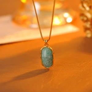 Women’s Vintage Brass Electroplated Box Chain Pendant Necklace