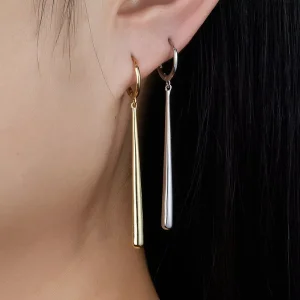 Women’s Waterproof 925 Sterling Silver Long Drop Earrings, Gold Plated, Supplier
