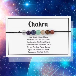 Women’s Yoga Beaded Bracelet with Amethyst and Citrine Crystal, Waxed Cord