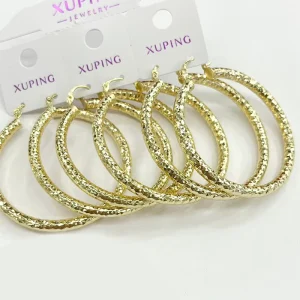 Xp100063 Gold-Plated Crystal CZ Hoop Earrings