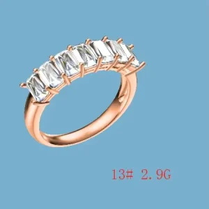 YXZRXBJ127 Small Octagonal Diamond Half-Set Ring 925 Silver D VVS1 Moissanite Loose Gemstone Wedding Ring