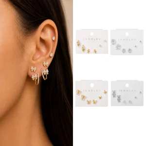 ZUOLA Custom Fine Jewelry Sets Earring Stacks Set S925 Sterling Silver 18K Gold Plated Hypoallergenic Gift Jewelry