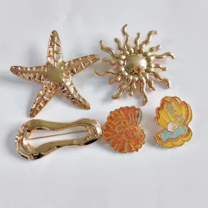 Zinc Alloy Floral Enamel Lapel Pin Brooch Custom Made for Formal Use