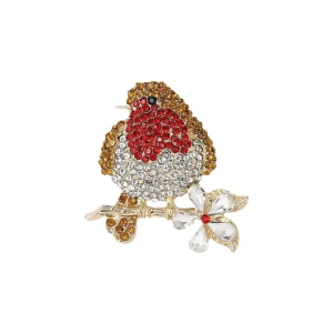 Zinc Alloy Gold-Plated Crystal Rhinestone Brooches for Unisex Parties Weddings and Gifts