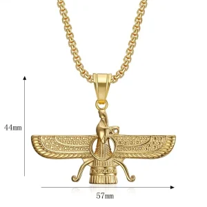 Zoroastrianism PVD 316L Stainless Steel Pendant Necklace Charms for Men