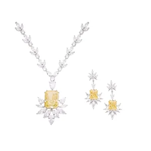 Women’s Brass Rhodium-Plated Bridal Wedding Jewelry Accessories Set
