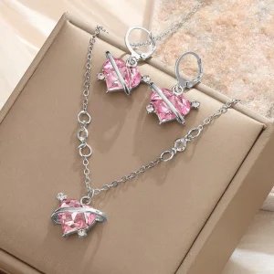 Necklace, Earrings, Ring and Pendant Jewelry Set for Couples’ Anniversary Gift