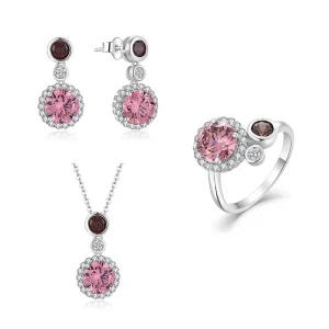 Custom-Made Women’s Necklace, Earrings and Ring Wedding Zircon Jewelry Set