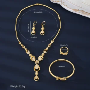 Dubai Gold-Filled Women’s Necklace Wedding Party Jewelry Set