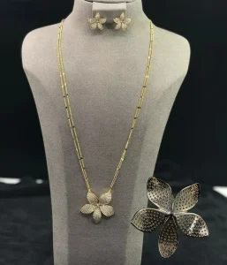 Platinum Zircon and Diamond Women’s Jewelry Set for Weddings, Engagements, and Anniversaries