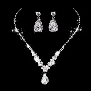 luxury Moissanite Jewelry Set Gold Plated Stud Earring Moissanite Pendant Necklace Jewelry Set for Woman